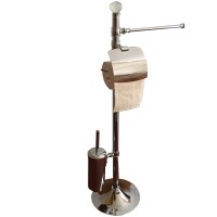 Free Standing Stainless Steel Toilet Paper Holder Toilet Brush Holder Towel Bar Bathroom Rack